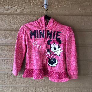 Pink Minnie Mouse zip up Hoodie Girls 6x